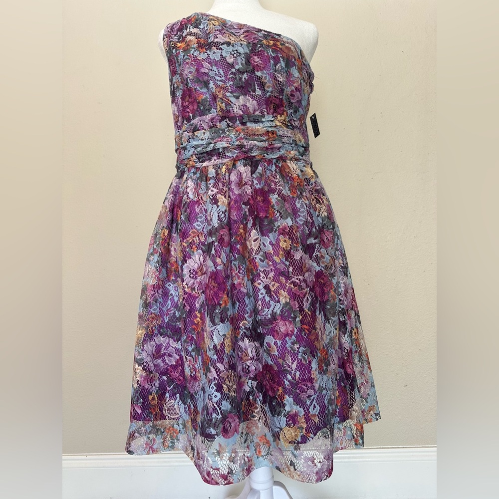 Gianni Bini Off The Shoulder Purple Floral Dress